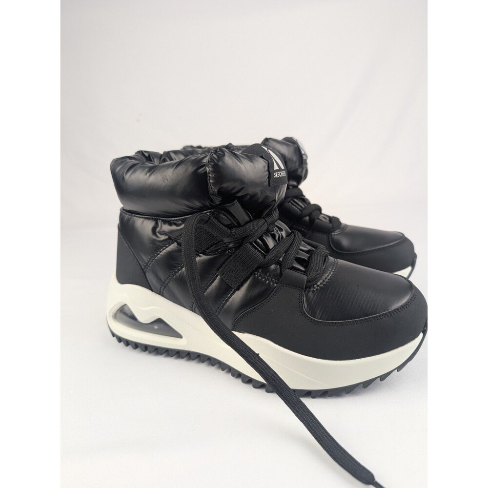 Women's Size 8 Skechers Uno Peaks - Moon Puffz Winter Booties 177559 BLK